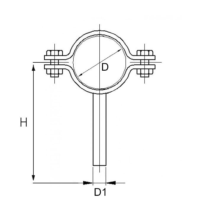 Хомут трубный на ножке DN15 (17,2-19 мм), нерж. 304, TL015FPLS TITAN LOCK