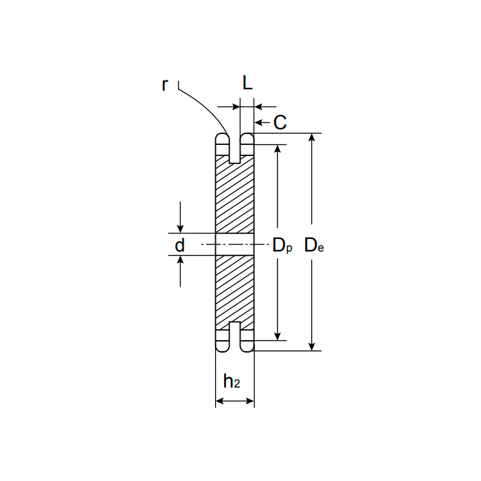 Звездочка без ступицы под расточку для цепи 10B-2, 5/8" x 3/8", Z=15 CD10015 ISKRA