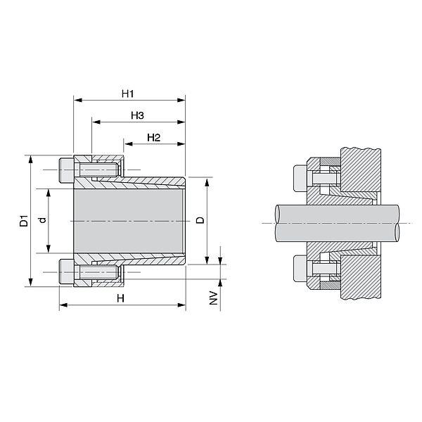 Зажимная втулка KLCC012 (PHF FX20-12x18) ISKRA