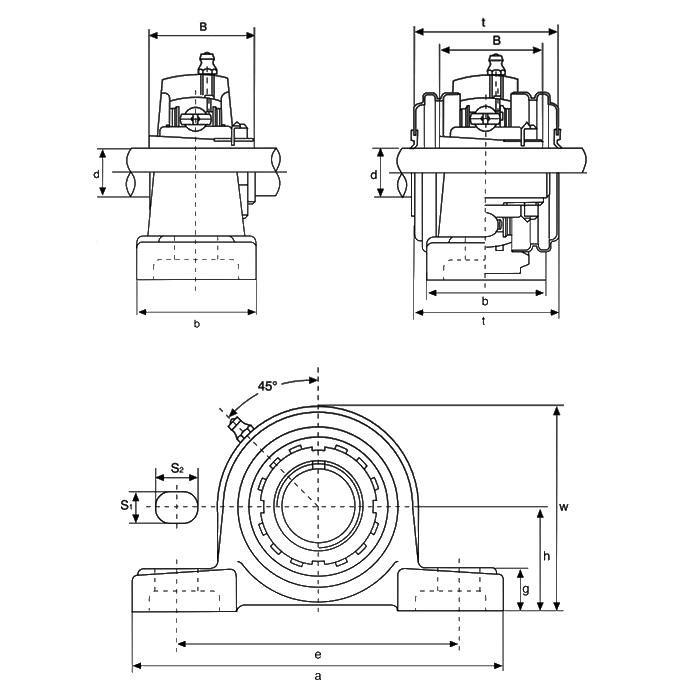 Подшипниковый узел UKP311+H2311 FKD