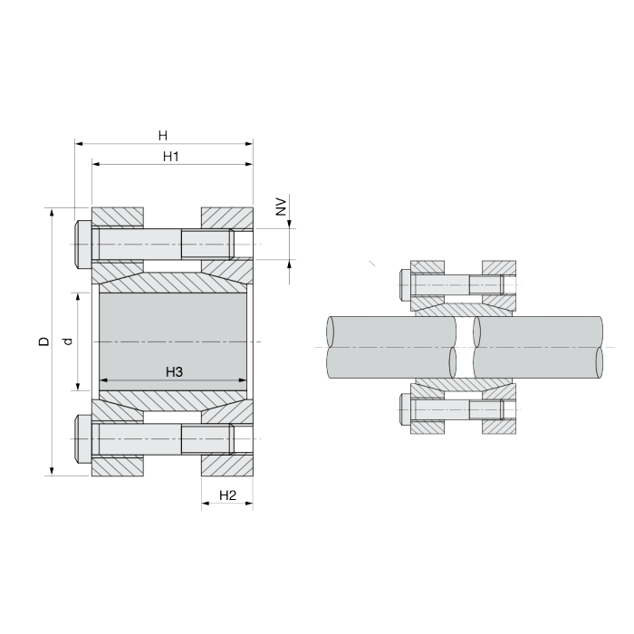 Зажимная втулка KLMM030 (PHF FX130-30x60) ISKRA